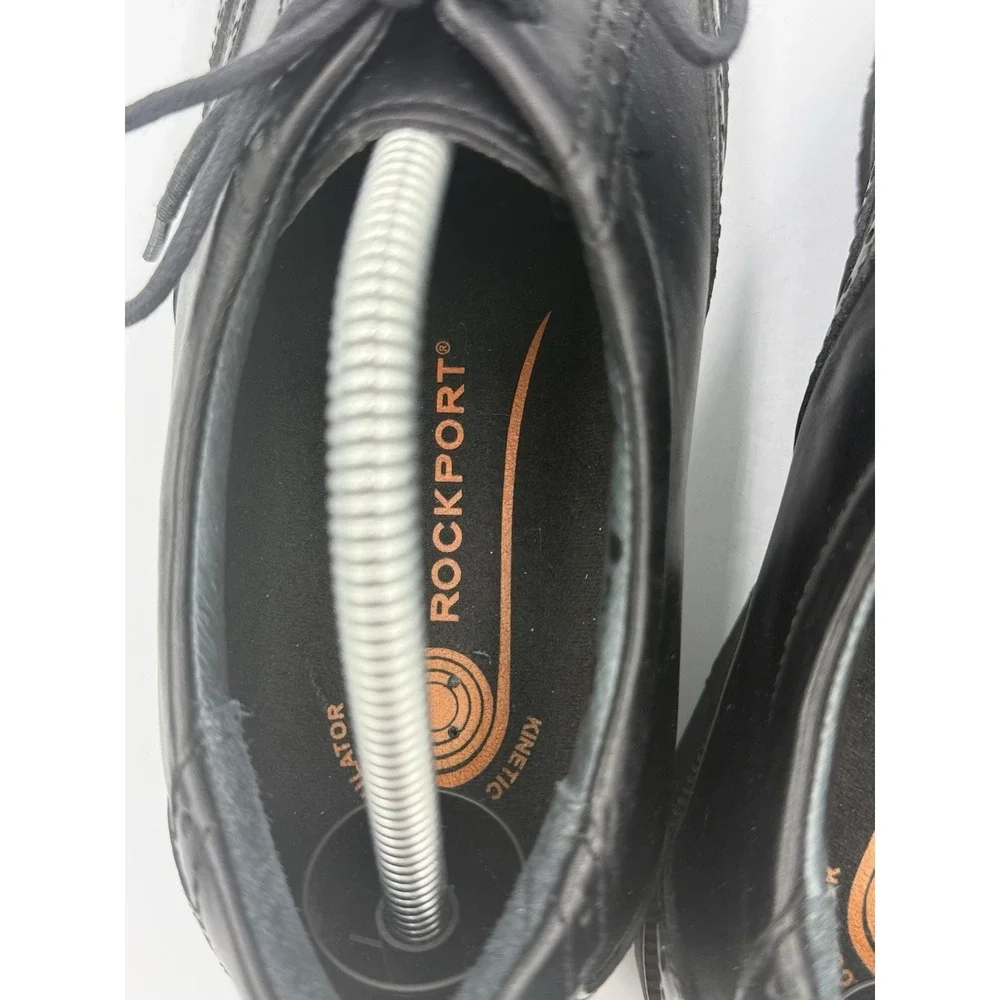 Rockport Leather Brogue Dress Shoes Men's Size 10M Black Lace Up Cushion Casual